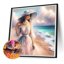 Load image into Gallery viewer, Diamond Painting - Full Round - Elegant woman at the seaside (30*30CM)
