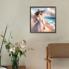 Load image into Gallery viewer, Diamond Painting - Full Round - Elegant woman at the seaside (30*30CM)
