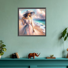 Load image into Gallery viewer, Diamond Painting - Full Round - Elegant woman at the seaside (30*30CM)
