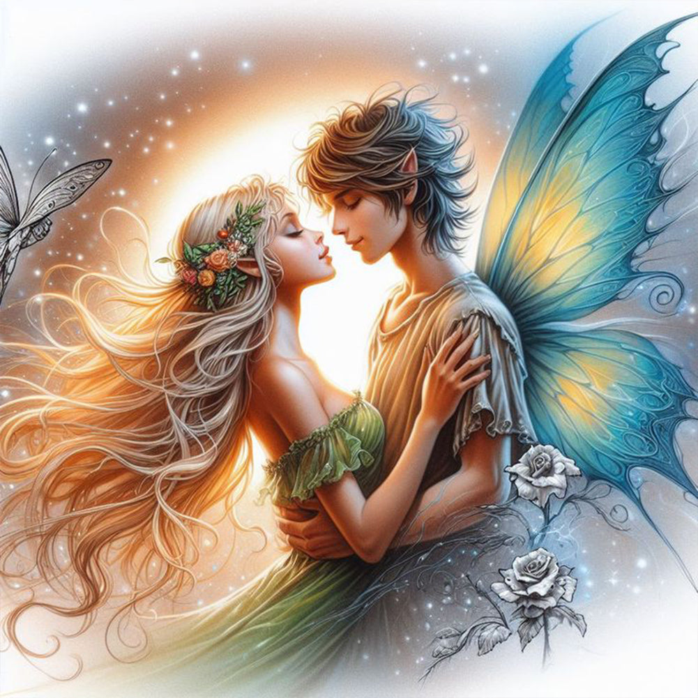 Diamond Painting - Full Round - Snuggling couple (30*30CM)
