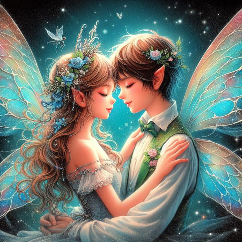 Diamond Painting - Full Round - Snuggling couple (30*30CM)