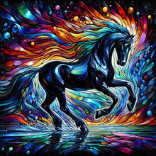 Load image into Gallery viewer, Diamond Painting - Full Round - Dark glass horse (30*30CM)
