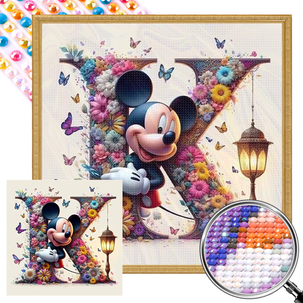 AB Diamond Painting - Full Round - Mickey and Minnie (30*30CM)