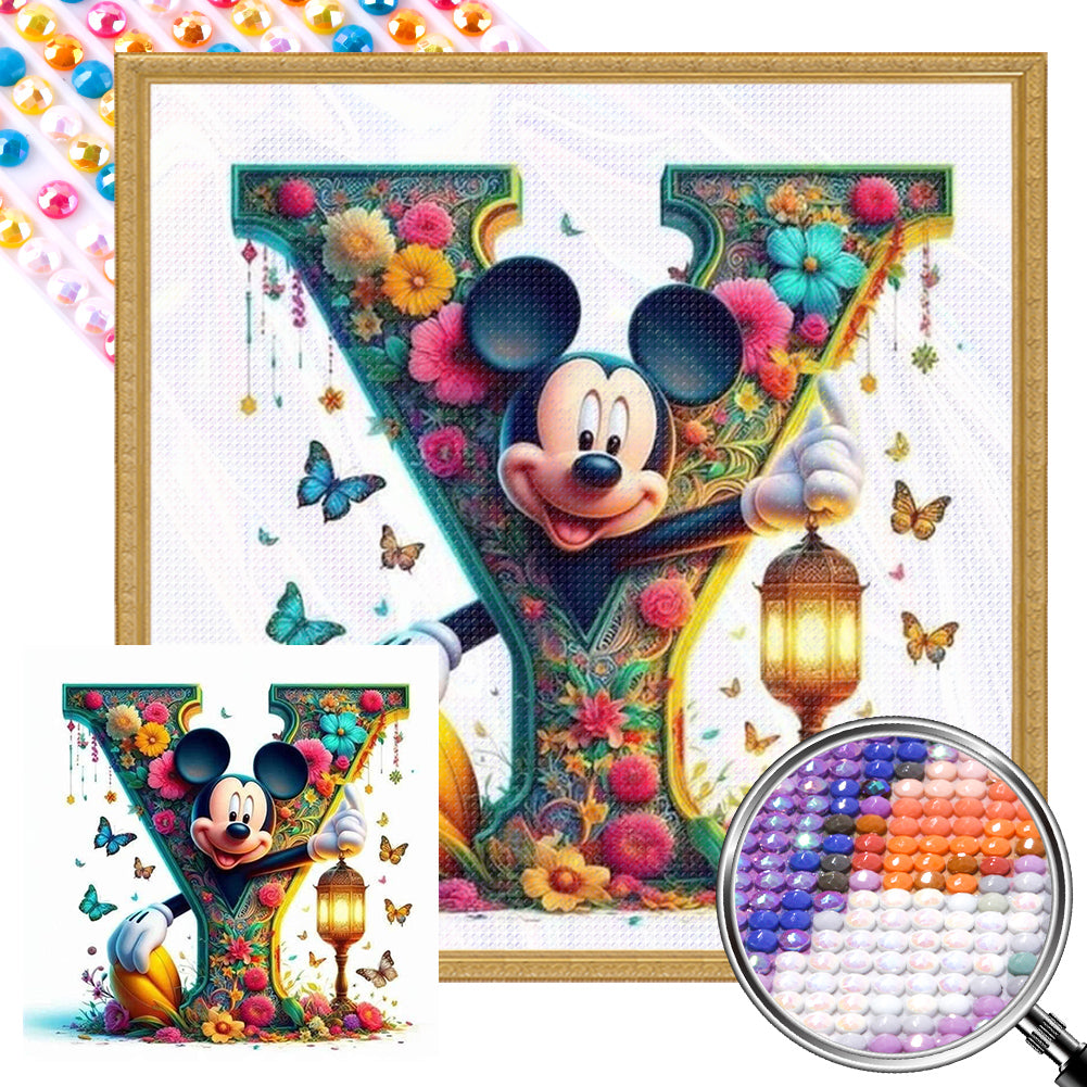 AB Diamond Painting - Full Round - Mickey and Minnie (30*30CM)