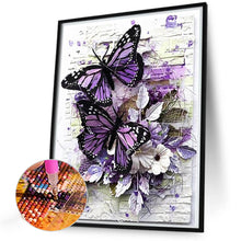 Load image into Gallery viewer, 4pcs Round Diamond Painting Set - Beautiful butterfly (30*40CM)
