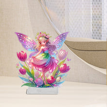 Load image into Gallery viewer, Acrylic Special Shaped Butterfly Fairy Flower Diamond Painting Tabletop Ornament

