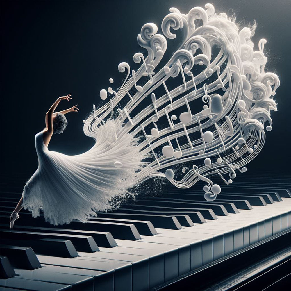 Diamond Painting - Full Round - Piano girl (40*40CM)