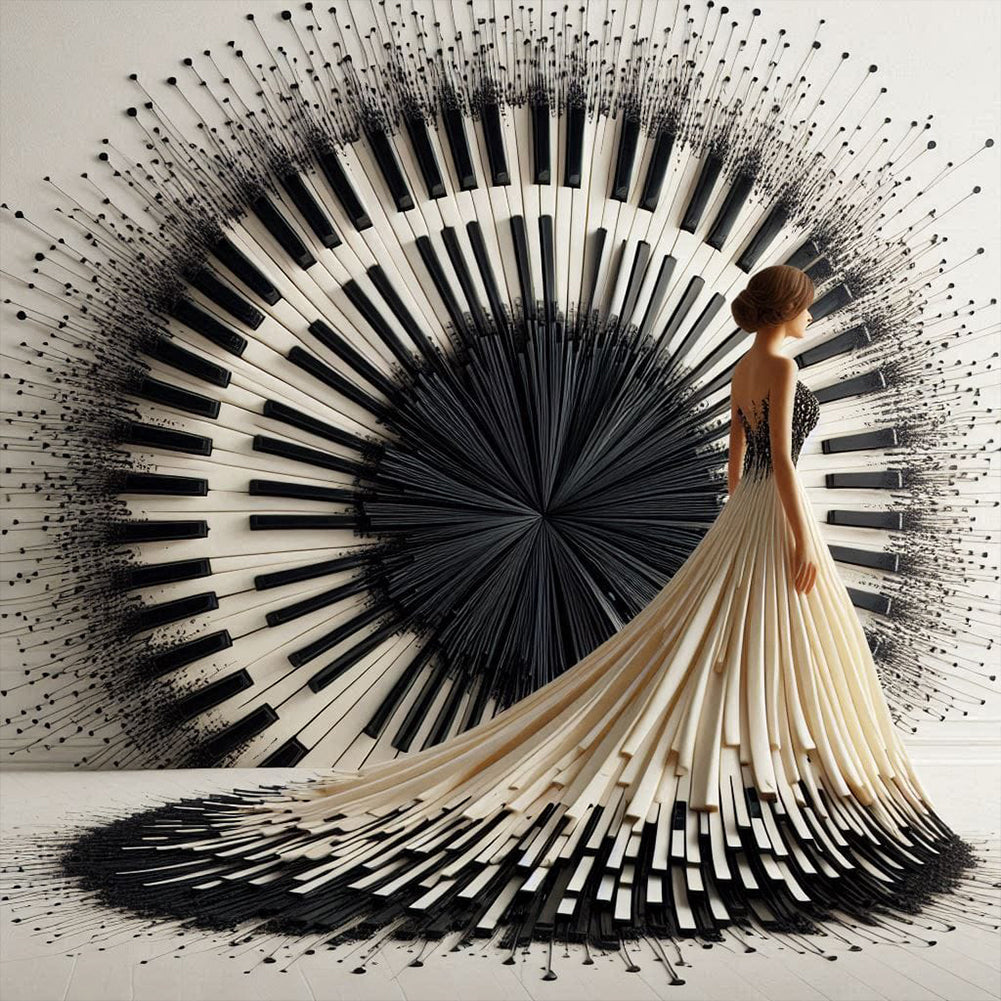 Diamond Painting - Full Round - Piano girl (40*40CM)
