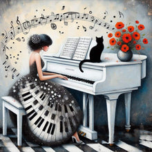 Load image into Gallery viewer, Diamond Painting - Full Round - Piano girl (40*40CM)
