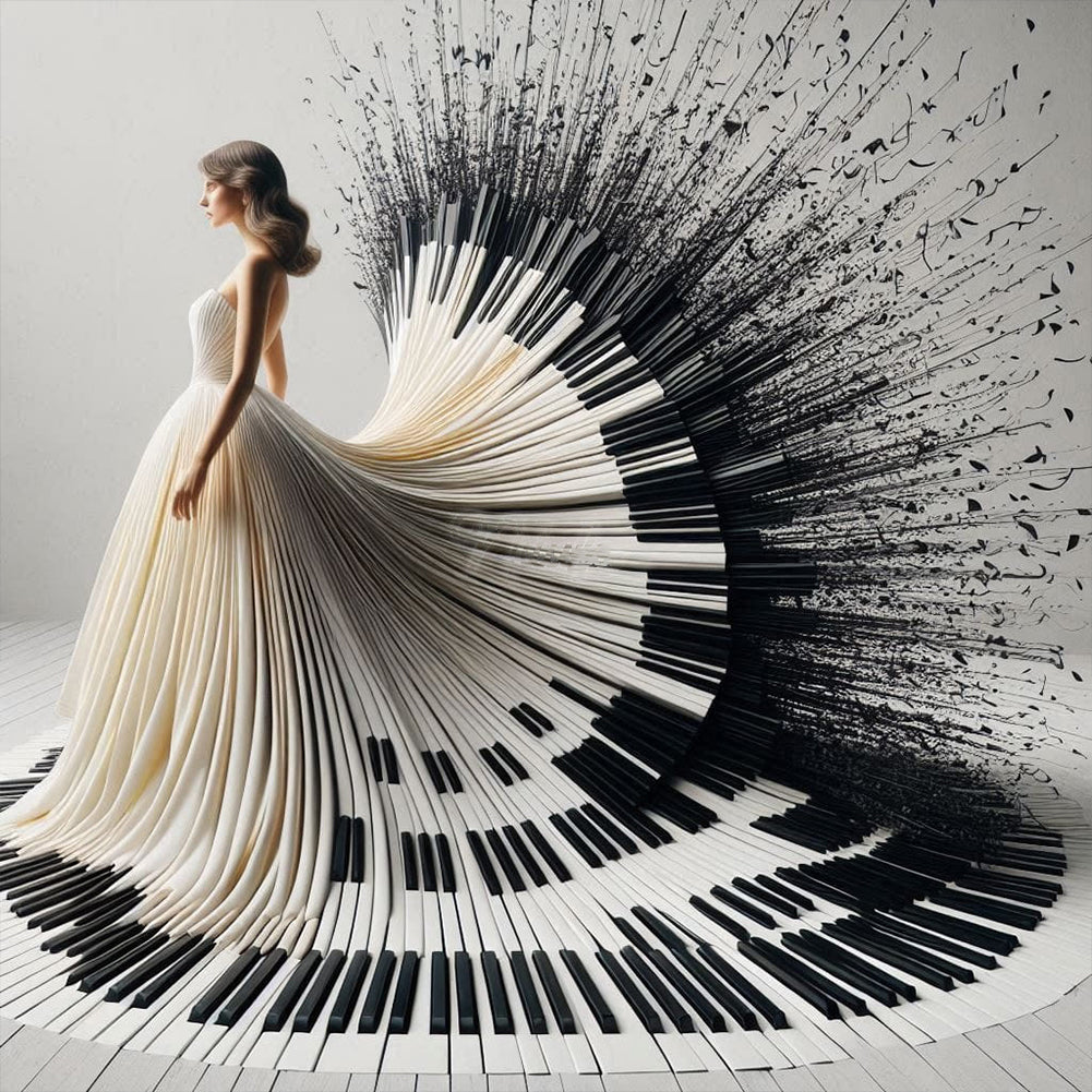 Diamond Painting - Full Round - Piano girl (40*40CM)