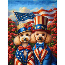 Load image into Gallery viewer, Diamond Painting - Full Round - American Poodle and Flag (30*40CM)

