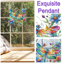 Load image into Gallery viewer, Acrylic Dragonfly Diamond Painting Decor DIY Diamond Art Pendant for Wall Window
