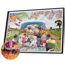 Load image into Gallery viewer, Diamond Painting - Full Square - Dog on truck (45*60CM)
