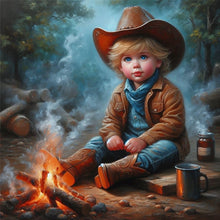 Load image into Gallery viewer, Diamond Painting - Full Square - Boy warming himself by fire (30*30CM)
