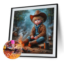 Load image into Gallery viewer, Diamond Painting - Full Square - Boy warming himself by fire (30*30CM)
