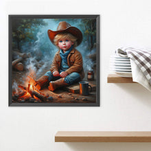 Load image into Gallery viewer, Diamond Painting - Full Square - Boy warming himself by fire (30*30CM)
