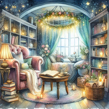 Load image into Gallery viewer, AB Diamond Painting - Full Round - Cozy Study (40*40CM)
