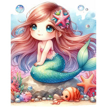 Load image into Gallery viewer, AB Diamond Painting - Full Round - Cartoon Mermaid Girl (40*50CM)

