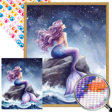 Load image into Gallery viewer, AB Diamond Painting - Full Round - Mermaid Girl Under Night Sky (40*50CM)
