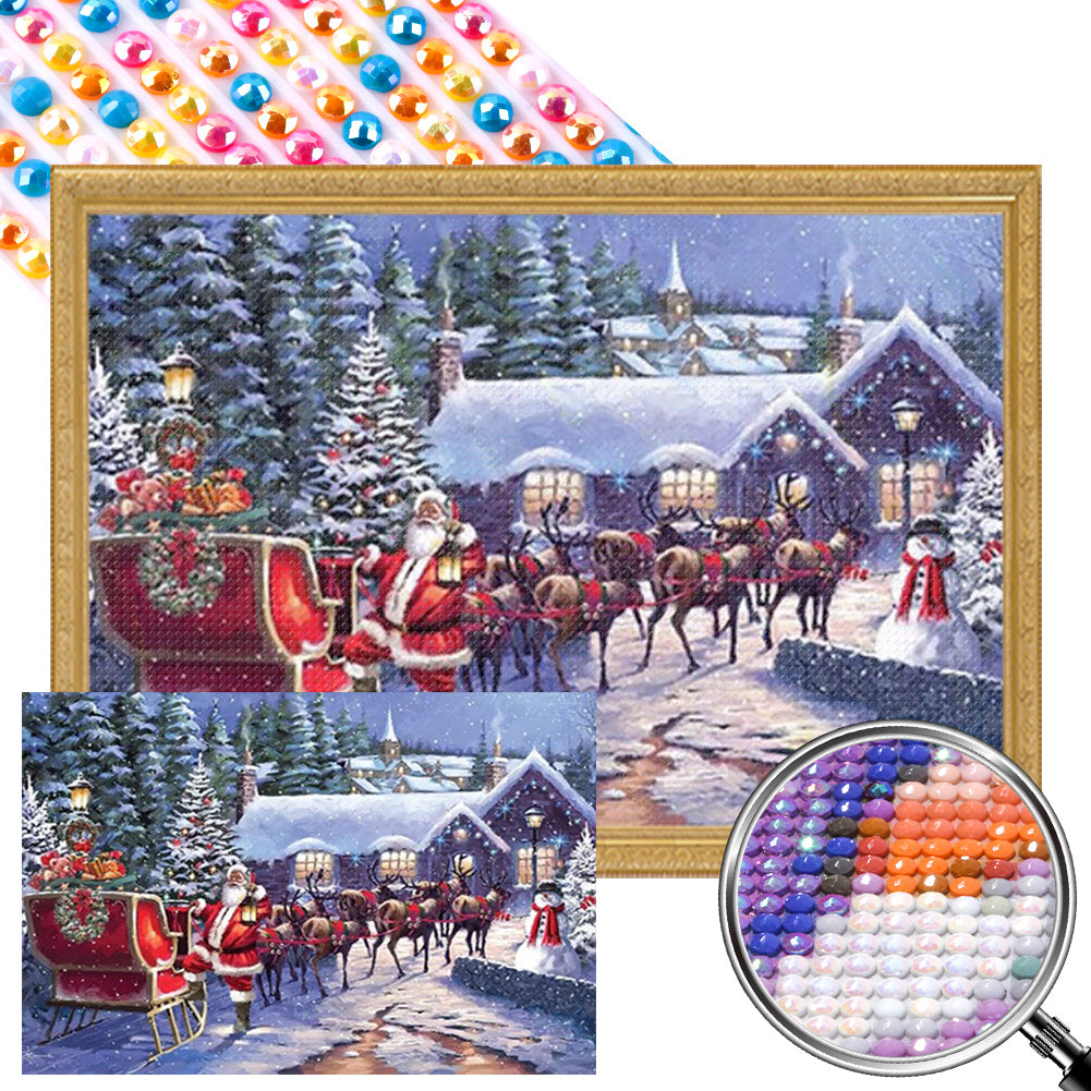 AB Diamond Painting - Full Round - Christmas Snow Night (60*40CM)
