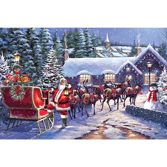 AB Diamond Painting - Full Round - Christmas Snow Night (60*40CM)