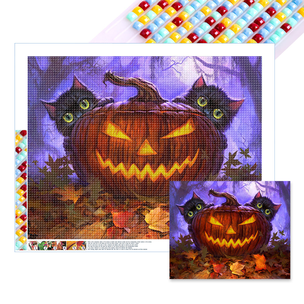 Diamond Painting - Full Square - Halloween Pumpkin Monster (50*40CM)