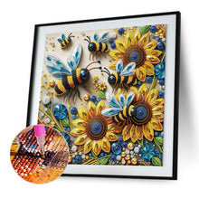 Load image into Gallery viewer, Diamond Painting - Partial Special Shaped - Bee sunflower (40*40CM)
