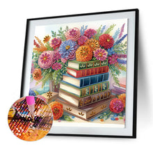 Load image into Gallery viewer, Diamond Painting - Partial Special Shaped - Flower and book (40*40CM)
