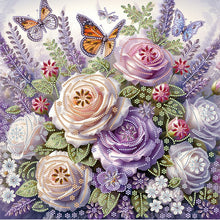 Load image into Gallery viewer, Diamond Painting - Partial Special Shaped - Butterfly rose (40*40CM)
