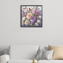 Load image into Gallery viewer, Diamond Painting - Partial Special Shaped - Butterfly rose (40*40CM)
