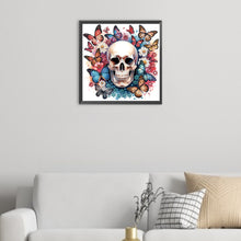Load image into Gallery viewer, Diamond Painting - Partial Special Shaped - Butterfly flower and skull (40*40CM)
