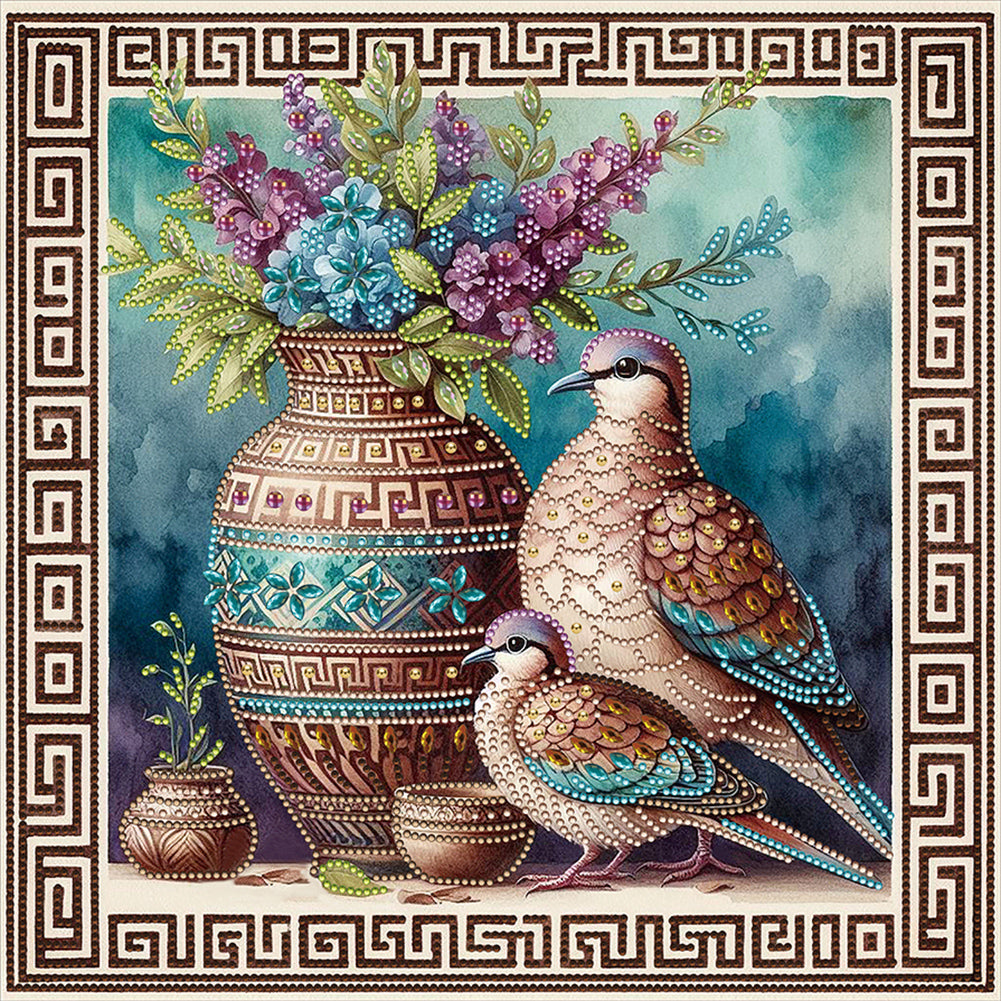 Diamond Painting - Partial Special Shaped - Dove (40*40CM)