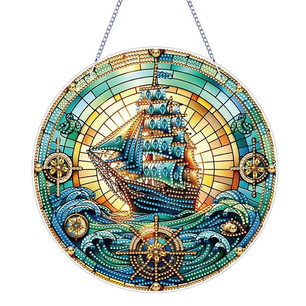 PVC Glass Special Shaped Color Pattern Diamond Painting Hanging Suncatcher