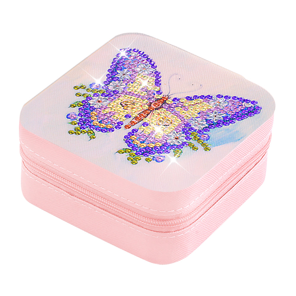 PU Special Shaped Butterfly Diamond Painting Jewelry Display Box for Women Girls
