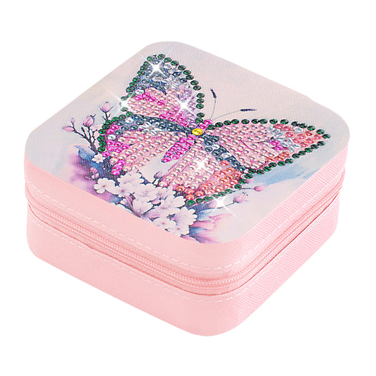 PU Special Shaped Butterfly Diamond Painting Jewelry Display Box for Women Girls