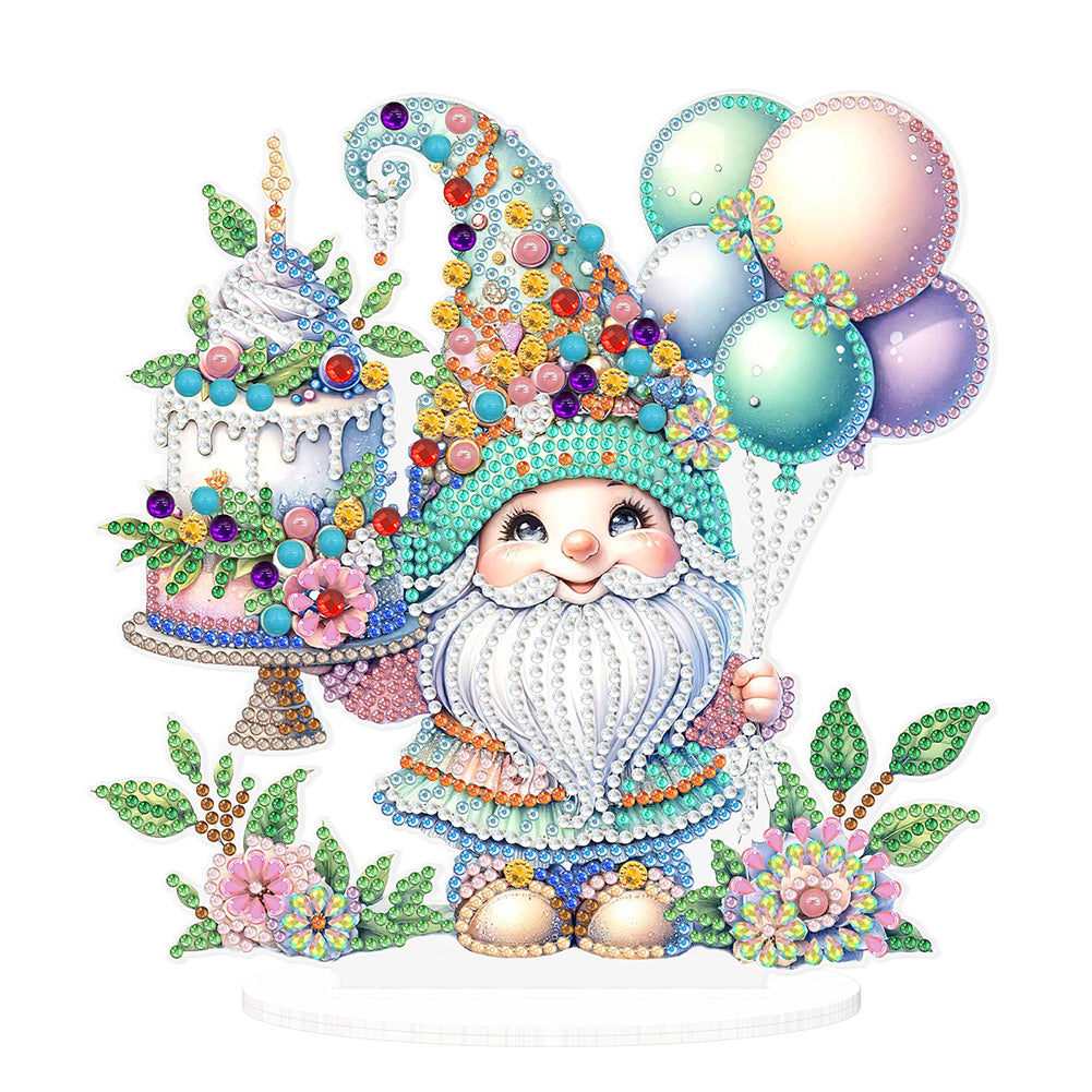 Acrylic Special Shaped Gnome Diamond Painting Desktop Ornaments Kit for Beginner