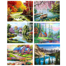 Load image into Gallery viewer, 6pcs Round Diamond Painting Set - Beautiful scenery (40*30CM)
