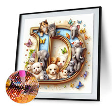 Load image into Gallery viewer, Diamond Painting - Full Round - Animal letter D (30*30CM)
