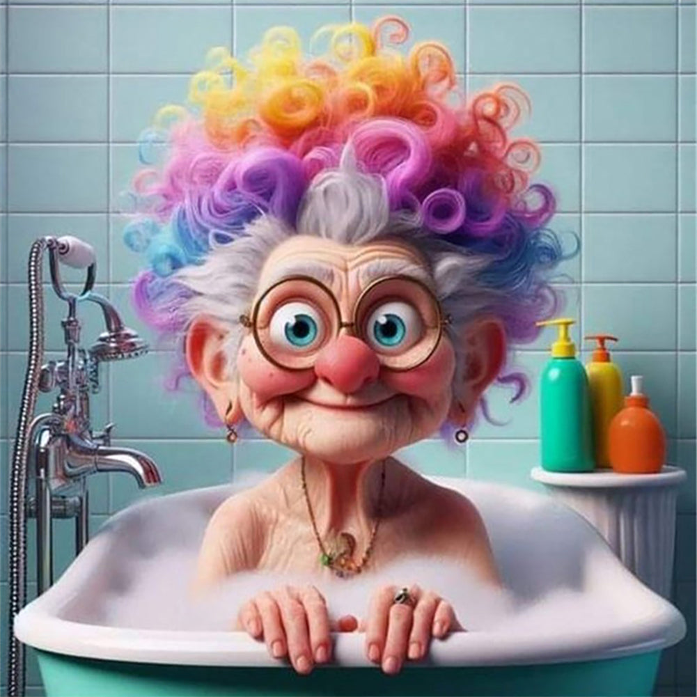 Diamond Painting - Full Round - Funny old lady (30*30CM)