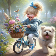 Load image into Gallery viewer, Diamond Painting - Full Round - Cute pet girl (30*30CM)
