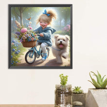 Load image into Gallery viewer, Diamond Painting - Full Round - Cute pet girl (30*30CM)
