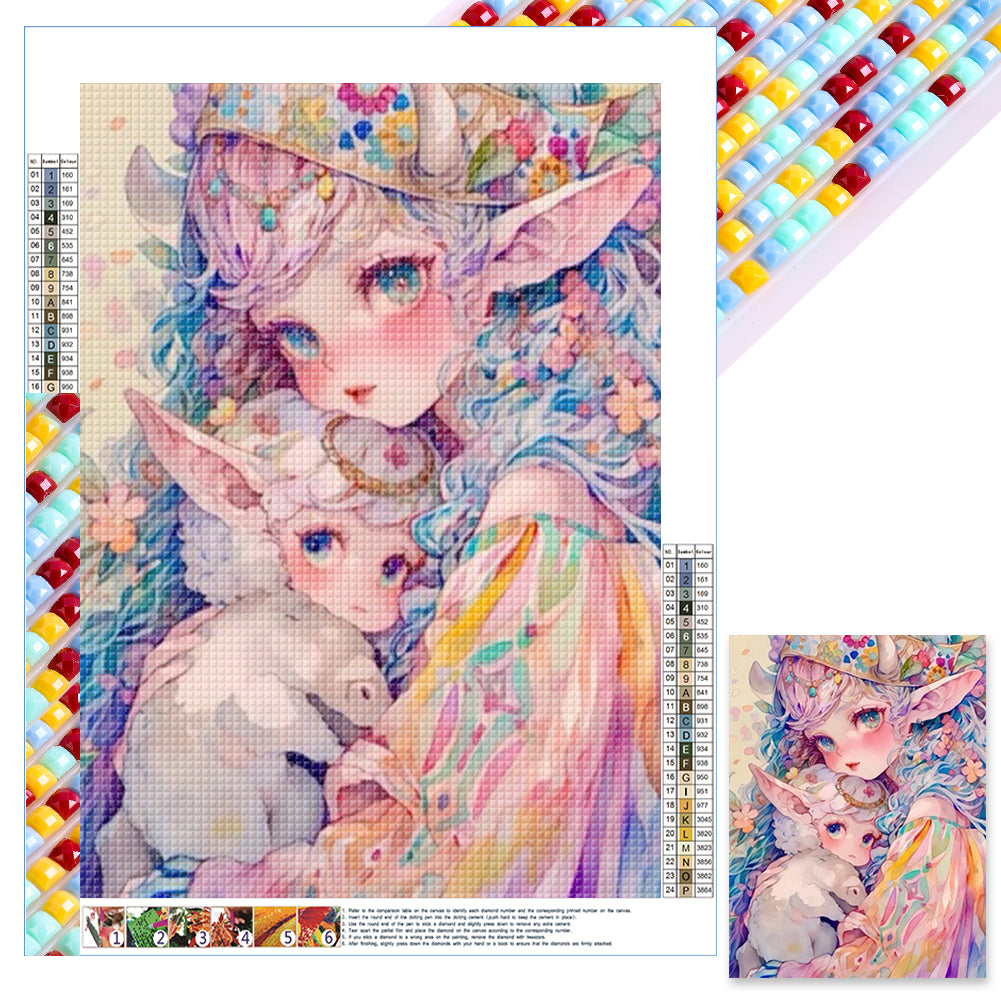 Diamond Painting - Full Square - Pet girl (30*40CM)