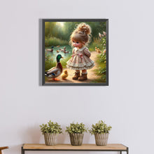 Load image into Gallery viewer, Diamond Painting - Full Round - Girl and duck (40*40CM)
