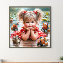 Load image into Gallery viewer, Diamond Painting - Full Square - Girl in red dress (40*40CM)
