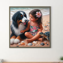 Load image into Gallery viewer, Diamond Painting - Full Square - Dog girl (40*40CM)
