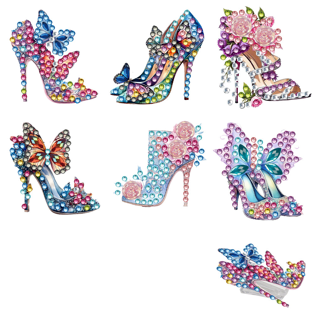 6Pcs High Heel Acrylic Diamond Painting Sticky Clips for Poster Photo Light
