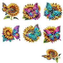 Load image into Gallery viewer, 6Pcs Sunflower Buttefly Acrylic Diamond Art Wall Clips for Poster Photo Light

