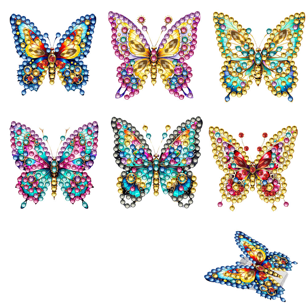 6Pcs Buttefly Acrylic Diamond Painting Sticky Clips for Poster Photo Light