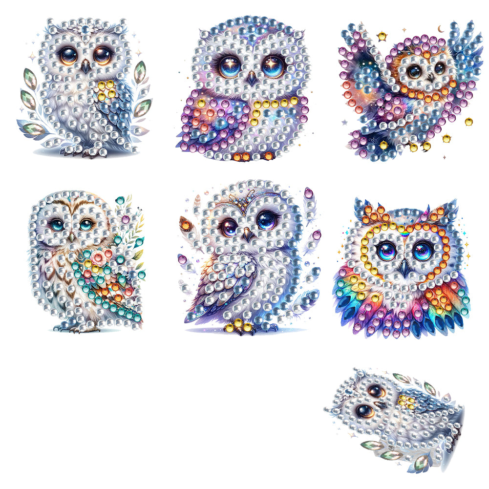 6Pcs Owl Acrylic Diamond Painting Self Adhesive Clips for Poster Photo Light