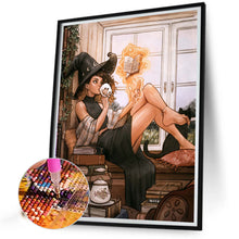 Load image into Gallery viewer, AB Diamond Painting - Full Round - Witch reading a book (40*50CM)
